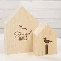 Bow Hummingbird Bow & Hummingbird 2er Set Deko-Holzhäuschen Strandhaus – Produktbild 1 von 1