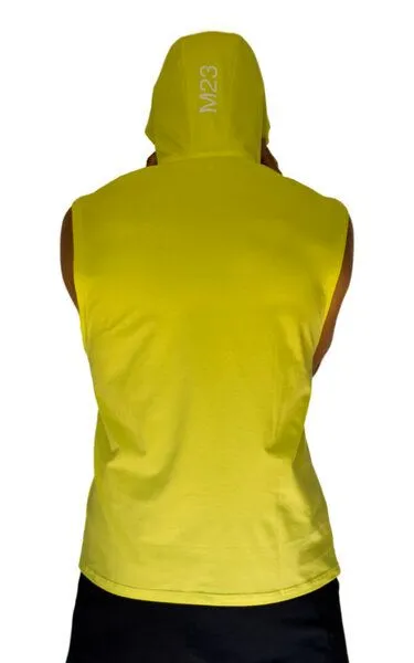 M23 M23 Herren Hoodie ärmellos Bio-Baumwolle, Modell "Kyle", Gelb, – Produktbild 2 von 3
