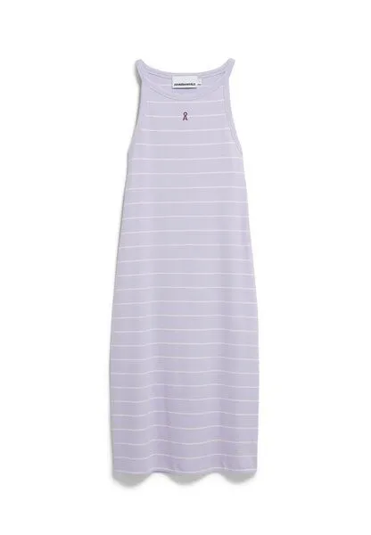 ARMEDANGELS ARMEDANGELS SASINAA FINE STRIPES Damen Ripp-Jerseykleid aus Bio-Baumwoll Mix, Soft lilac-oatmilk, – Produktbild 1 von 1