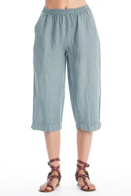RAVENS VIEW IBIZA RAVENS VIEW IBIZA Damen vegan Leinenhose Elly Chinois Grün – Produktbild 1 von 1