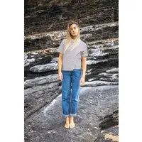 SALZWASSER JONNA – Heavy T-Shirt (Damen) aus 100% Bio-Baumwolle (GOTS) von SALZWASSER, Navy-naturweiß (gestreift), – Produktbild 1 von 1