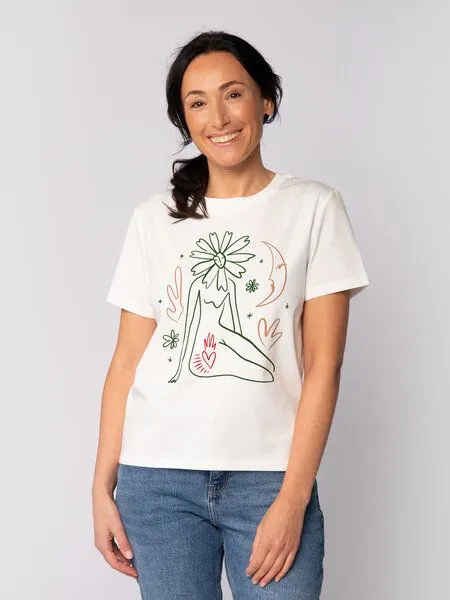 watapparel watapparel T-Shirt Frauen Love and flex, Off white, – Produktbild 1 von 4