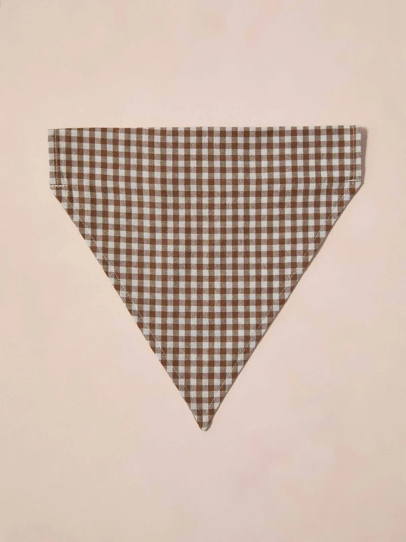 Vertbaudet Bandana für Hunde aus Baumwolle, Beige kariert, – Produktbild 1 von 4