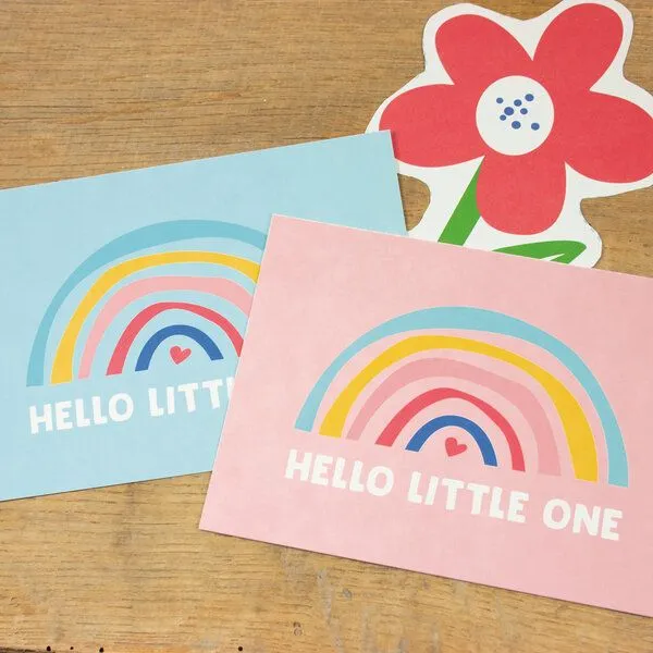 Bow & Hummingbird Bow & Hummingbird Postkarte "Hello little one" (blau) aus Recyclingpapier – Produktbild 2 von 3