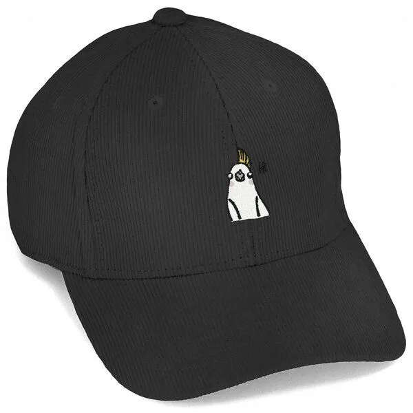 LIGARTI Bestickte Cord Cap – Heidi der Nymphensittich – LIGARTI Tiermanufaktur, Schwarz, – Produktbild 1 von 4