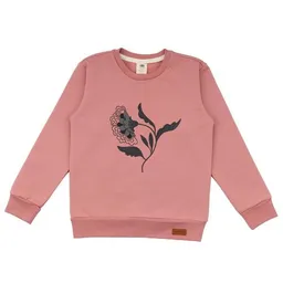 Walkiddy Baby Sweatshirt GOTS zertifiziert, Bio-Baumwolle, rosé, „Cheerful Flowers“, Blumen-Print, weich – Walkiddy – Produktbild 1 von 1