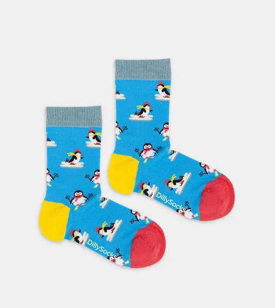 DillySocks DillySocks Kindersocken Lil Arctic Penguins aus Biobaumwoll-Mix, Blau, – Produktbild 1 von 2