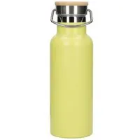 elasto elasto Edelstahl Isolierflasche "Cascada" - Flasche mit Bambusdeckel & Griff, Gelb, – Produktbild 1 von 1