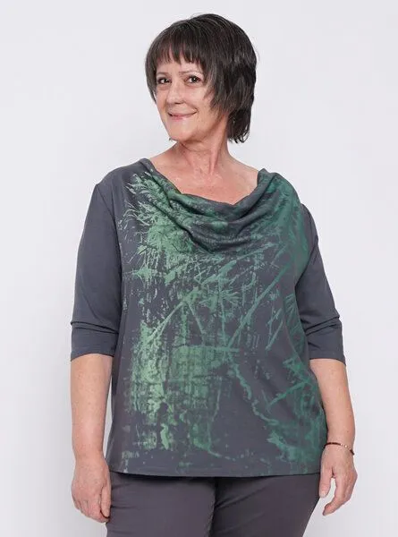 Peaces.bio - handbedruckte Biomode Peaces.bio - handbedruckte Biomode Wasserfallshirt Wasserzauber – Produktbild 1 von 4