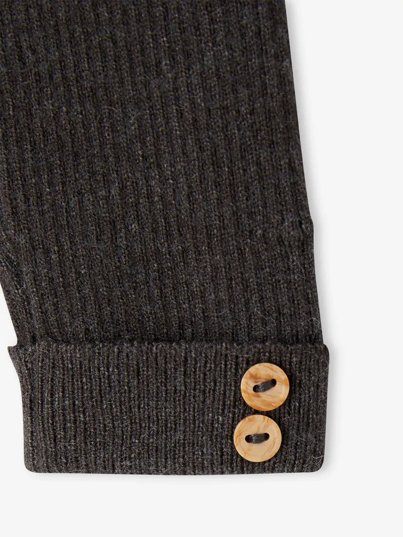 Vertbaudet Baby Strick-Leggings mit Schleife und Zierknöpfe, Graugrün, – Produktbild 3 von 3