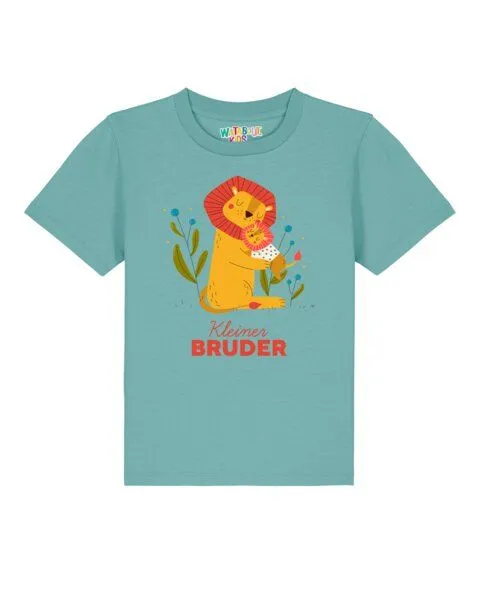 watabout.kids watabout.kids T-Shirt Kinder Löwen Kleiner Bruder, Teal monstera, – Produktbild 1 von 2