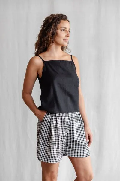 Jyoti - Fair Works Jyoti - Fair Works Hanf/Tencel Trägertop Lilea, Schwarz, – Produktbild 2 von 4