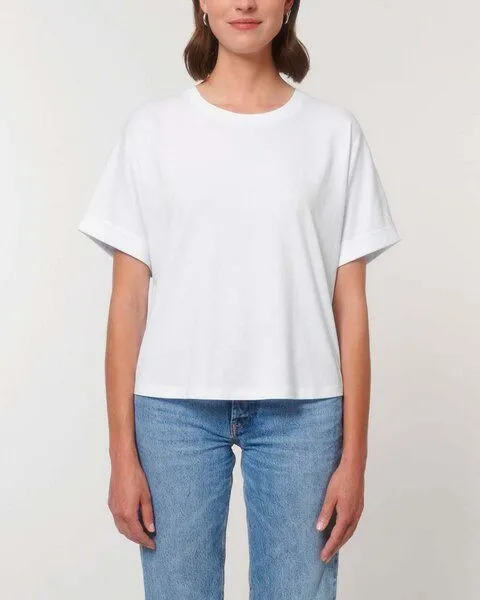 YTWOO YTWOO Oversize Damen T-Shirt aus nachhaltiger Bio-Baumwolle, Weiß, – Produktbild 1 von 4