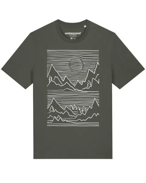 watapparel watapparel T-Shirt Unisex Mountains, Khaki, – Produktbild 1 von 3