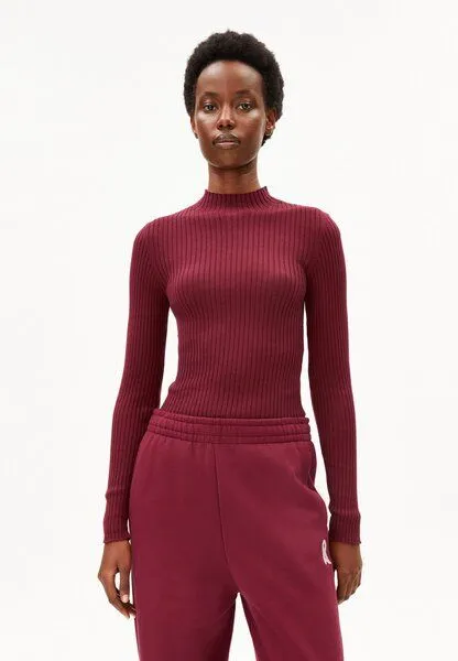 ARMEDANGELS ARMEDANGELS ALAANIA Damen Pullover Slim Fit aus Bio-Baumwolle, Velvet red, – Produktbild 1 von 3