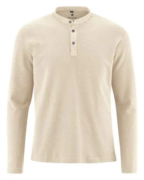 HempAge HempAge Langarm Shirt aus Hanf & Bio-Baumwolle, Weiss (gobi), – Produktbild 1 von 4
