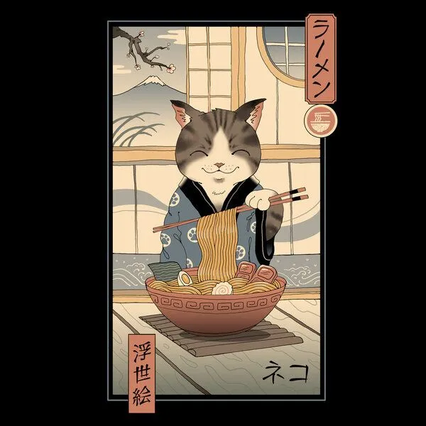 Photocircle Photocircle Poster / Leinwandbild - Neko Ramen Ukiyo-e – Produktbild 1 von 1