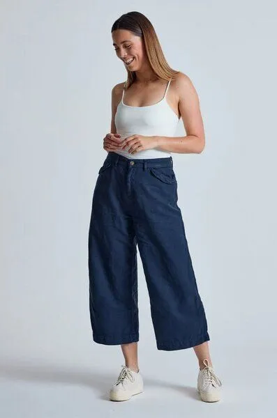 Flax and Loom Flax and Loom Leinen Culotte Betty, Navy, – Produktbild 1 von 5