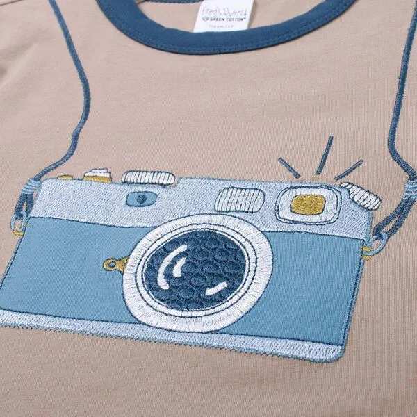 Fred's World by Green Cotton Fred's World by Green Cotton Kurzam T-Shirt Kamera, Hellbraun, – Produktbild 2 von 2