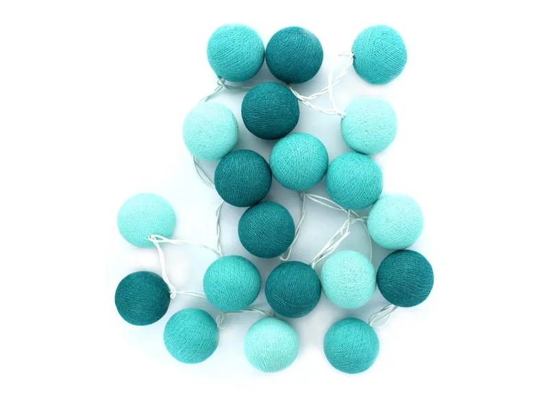 Caracol Caracol Kugel-Lichterkette 20 handgefertigte Kugeln, Türkis, – Produktbild 2 von 2