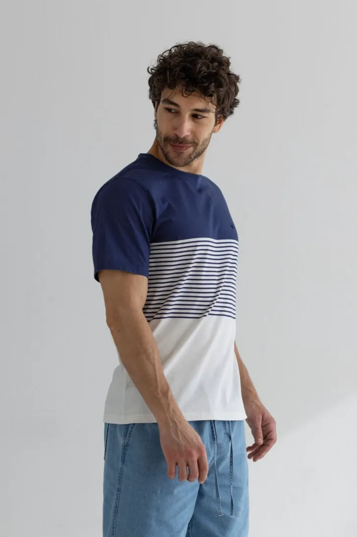 TWOTHIRDS TWOTHIRDS Herren vegan T-Shirt Saint Pierre Navy, Weiß, – Produktbild 2 von 2