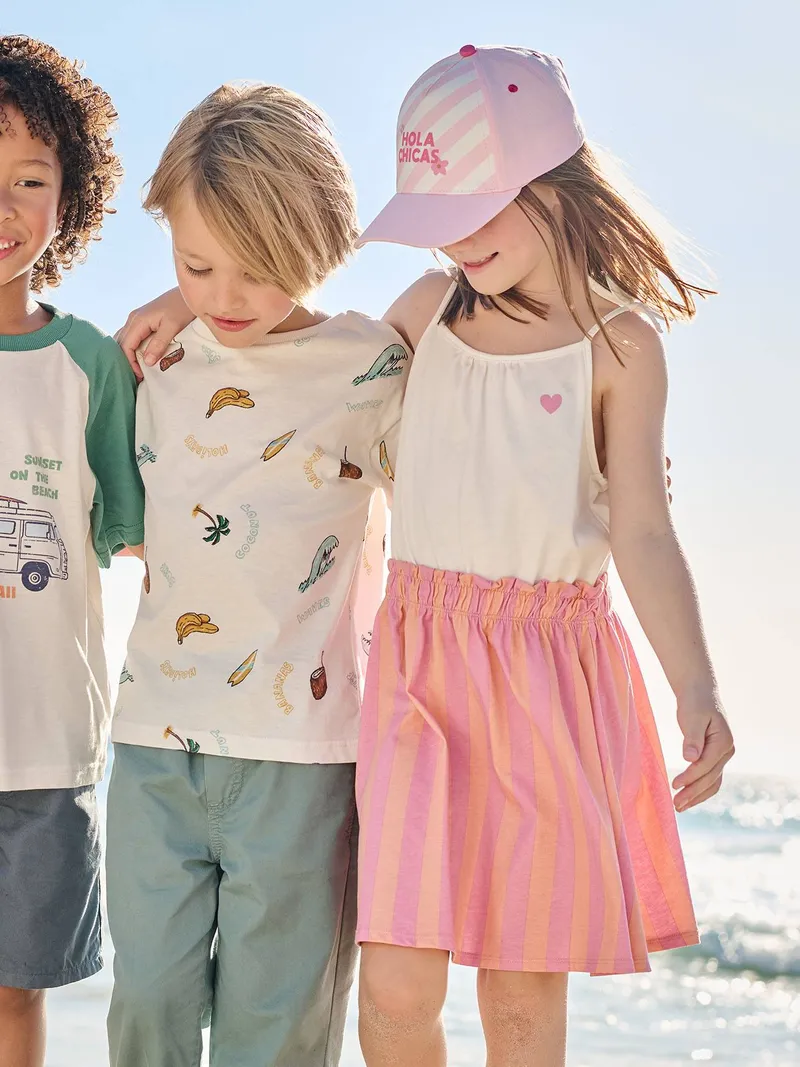Vertbaudet Mädchen Kleid mit Herz-Print, Altrosa, – Produktbild 2 von 3