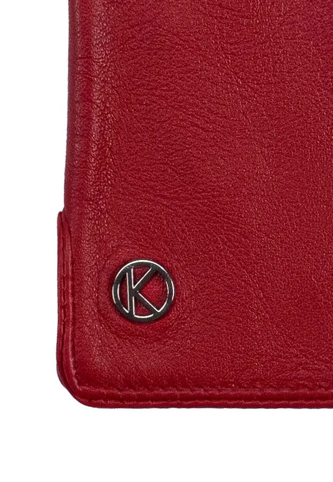 KESSLER Lederhandschuhe Style Carla (Paar, 1-St., Handschuhe) Leather Working Group zertifiziertes Leder, REPREVE® Fleecefutter, Rot, – Produktbild 5 von 5