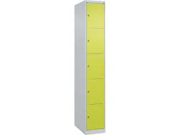 C+P C+P Schließfachschrank Classic PLUS, 5 Fächer, 1850x300x500mm, Lichtgrau/Clowngrün – Produktbild 1 von 1