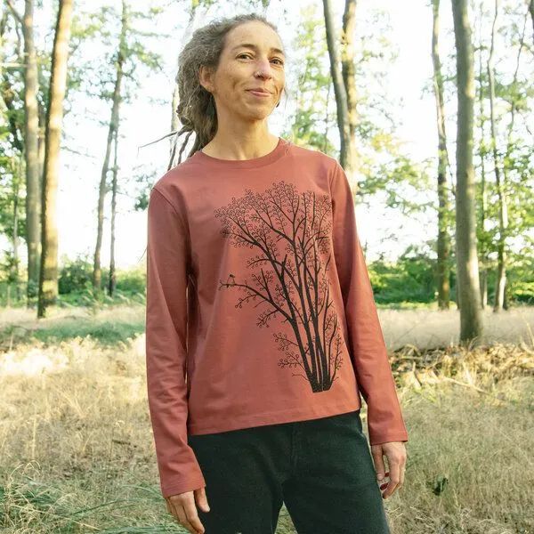 Cmig Cmig Erle mit Elster Langarmshirt, Heritage brown, – Produktbild 4 von 4
