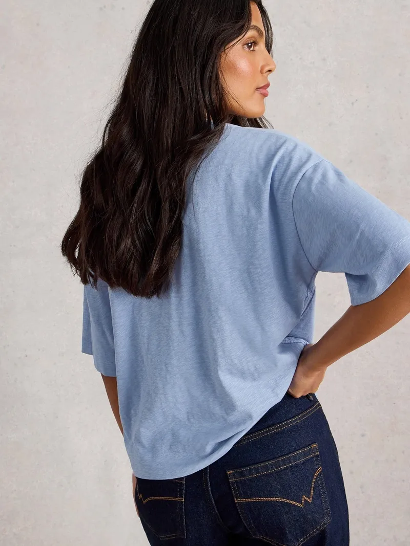 White Stuff T-Shirt Katya - 46, Mittelblau, – Produktbild 4 von 4