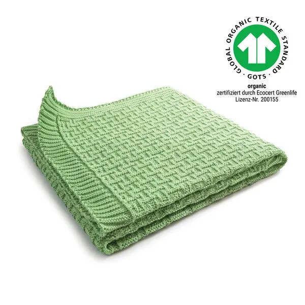 Sonnenstrick Sonnenstrick Babydecke Karostrickmotiv, Grün, – Produktbild 1 von 5