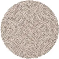 myfelt myfelt Filzkugelteppich rund, 100% Schurwolle, Beige meliert (béla), – Produktbild 1 von 1
