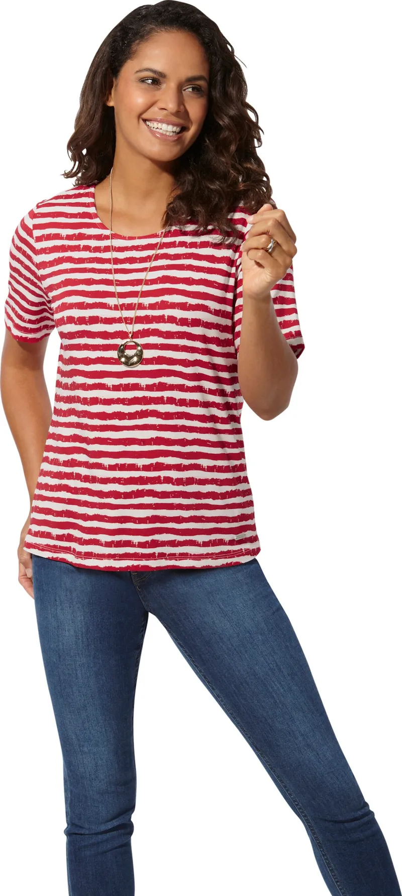 Witt Ringelshirt rot-ecru-geringelt, Rot-ecru-geringelt, – Produktbild 2 von 2