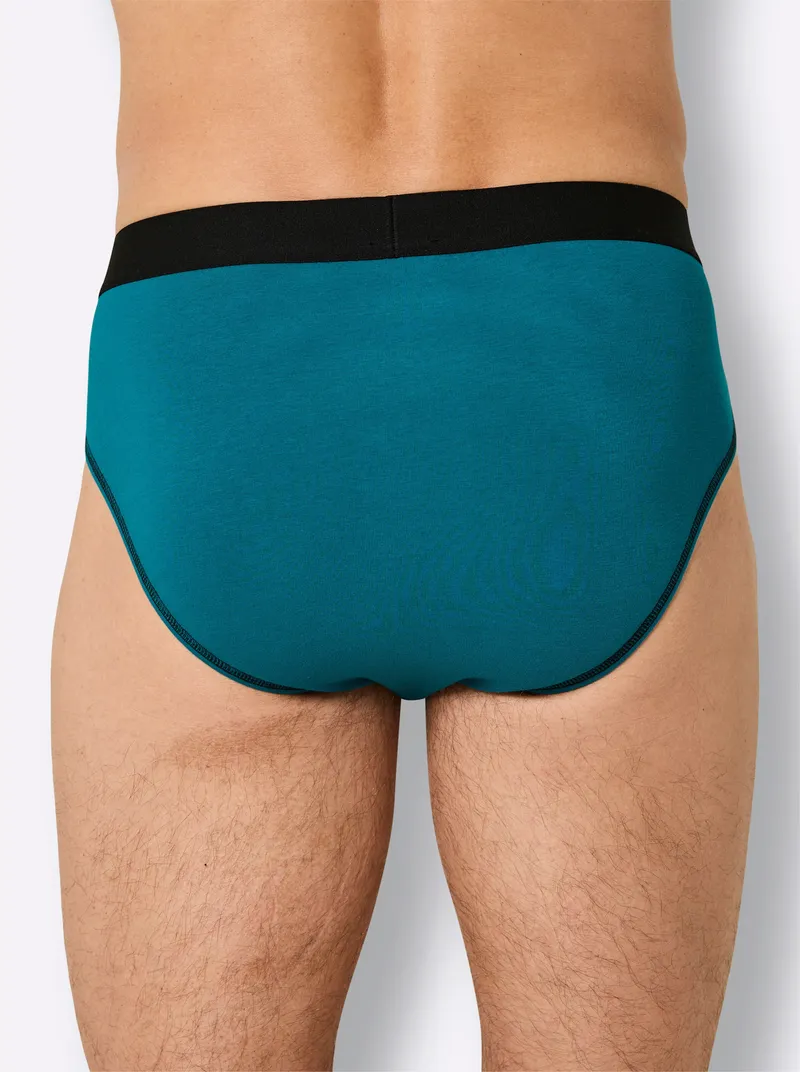wäschepur men Slip aquapetrol + schwarz, Aquapetrol + schwarz, – Produktbild 3 von 3