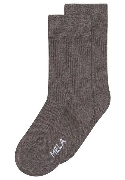 MELA MELA Gerippte Socken 2 Paare aus 100% Bio-Baumwolle, Bear melange, – Produktbild 1 von 1