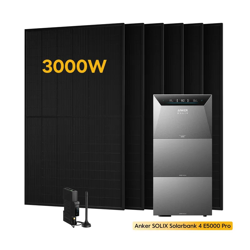 Anker Anker SOLIX Solarbank 4 E5000 Pro, mit 6 x 500 Bifaziale Solarmodule, by Powerness - 15kWh / Pre-Sale Special: Gratis Smart Meter Gen 2 / Standardversand – Produktbild 1 von 2