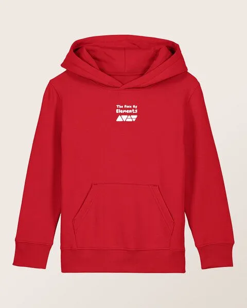 THE FACE OF ELEMENTS THE FACE OF ELEMENTS Playful Color Rush - Relaxed Fit Kids Hoodie aus 100% Bio-Baumwolle, Signal red (rot), – Produktbild 1 von 4