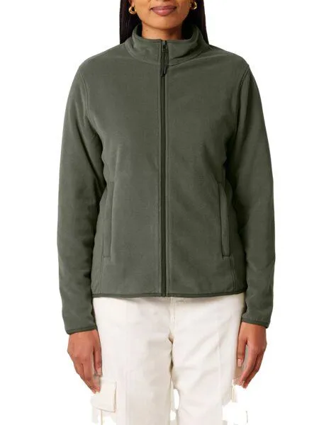 YTWOO YTWOO Damen Fleecejacke enganliegend aus 100% recyceltem Polyester, Khaki, – Produktbild 1 von 4