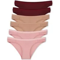 ORGANICATION ORGANICATION Damen vegan Kamilla Slip Aus Bio-Baumwolle Und Tencelâ„¢ Modal-Mix Im 6er-Pack, Dunkelrot, – Produktbild 1 von 1
