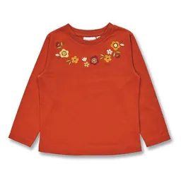Sense Organics Sense Organics Mädchen Langarmshirt mit Blumen auf Terrakottarot, Modell YOOBI – Produktbild 1 von 1