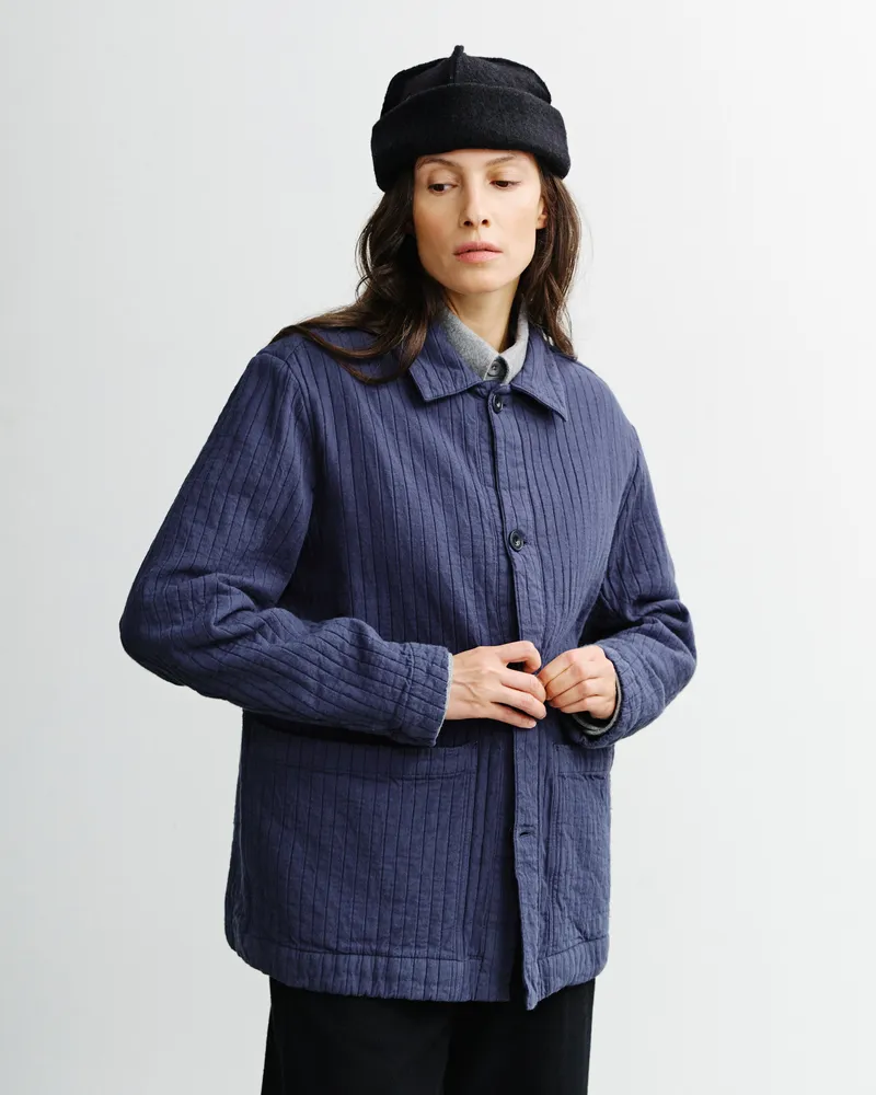 Rotholz Rotholz Damen vegan Arbeitsjacke Gerippt Blau, Blau, – Produktbild 1 von 2