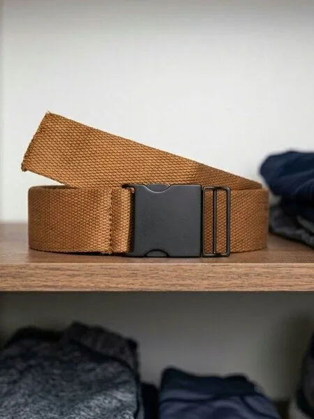 Will's Vegan Shop Will's Vegan Shop 4cm Tencel & Metall-Clip-Gürtel, Brown, – Produktbild 1 von 2