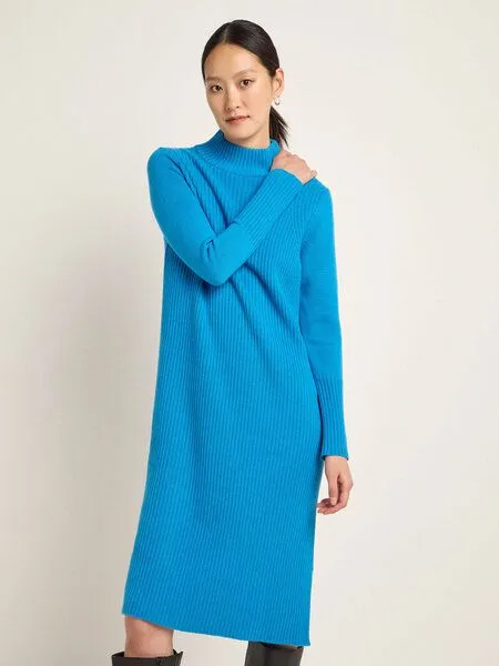 LANIUS LANIUS Strickkleid aus Bio-Merinowolle, Bright wave, – Produktbild 1 von 4