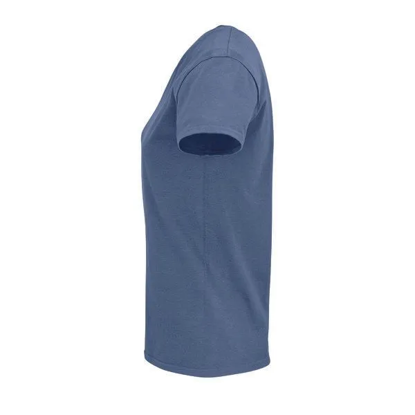 Sol's Sol's Damen T-Shirt Kurzarm Rundhals aus Bio - Baumwolle, Denim, – Produktbild 3 von 3