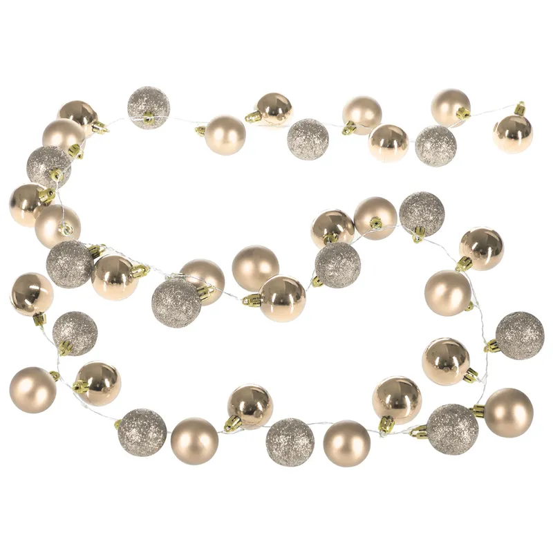 Casaria® Lichterkette Weihnachten LED Champagner 2m Kugeln, Beige, – Produktbild 1 von 2
