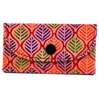 El Puente El Puente Fächer-Geldbörse "Blätter" | Fair Trade & Handmade aus Indien, Mehrfarbig, – Produktbild 1 von 1