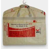 REFISHED fair fashion REFISHED fair fashion Kleidersack 'SUIT BAG' - upcycelte Zementsäcke, #cement beige-schwarz-rot, – Produktbild 1 von 2
