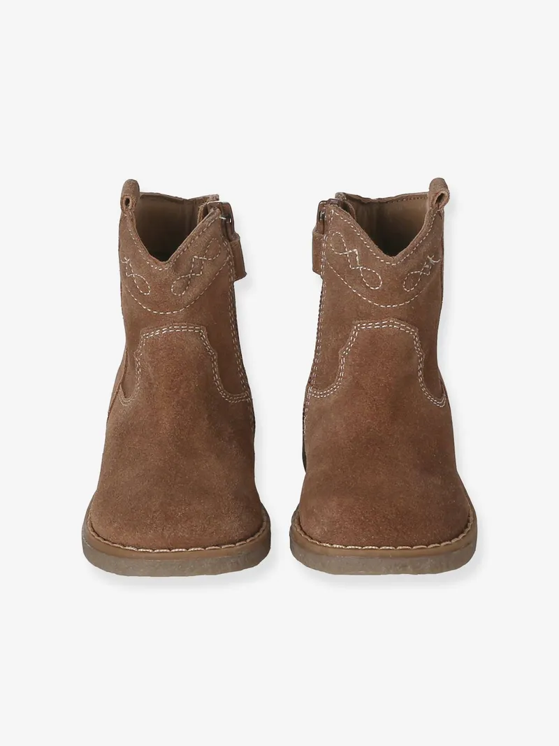 Vertbaudet Vertbaudet Baby Leder-Boots mit Reißverschluss, Braun, – Produktbild 4 von 4