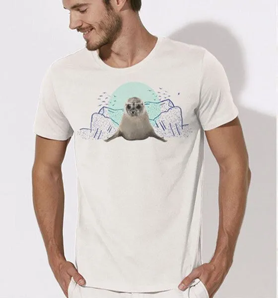 Picopoc Picopoc Seehund T-Shirt für Männer, Weiss, – Produktbild 2 von 4