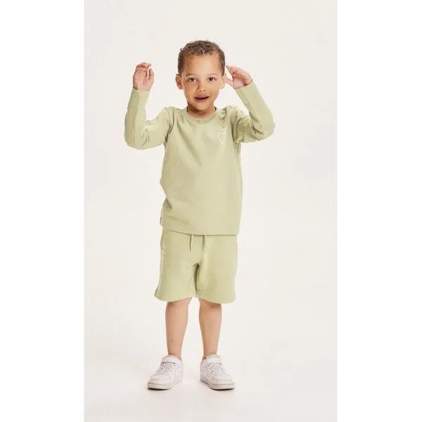 KnowledgeCotton Apparel KnowledgeCotton Apparel Kids Sweatshorts aus Bio-Baumwolle, Grün (swamp), – Produktbild 4 von 4